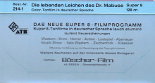 OFDb Die Lebenden Leichen des Dr. Mabuse (1970) Super8/16 UFAATB